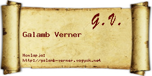 Galamb Verner névjegykártya